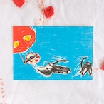 【きくちちき】ポストカード「ちきばんにゃー・うみ」