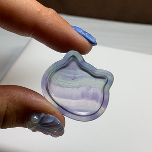 15.可愛い猫顔☆フローライト猫皿