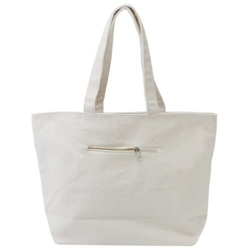 毎日使いやすい！ベロ猫 天ファスナー付きシンプルトート(横型)