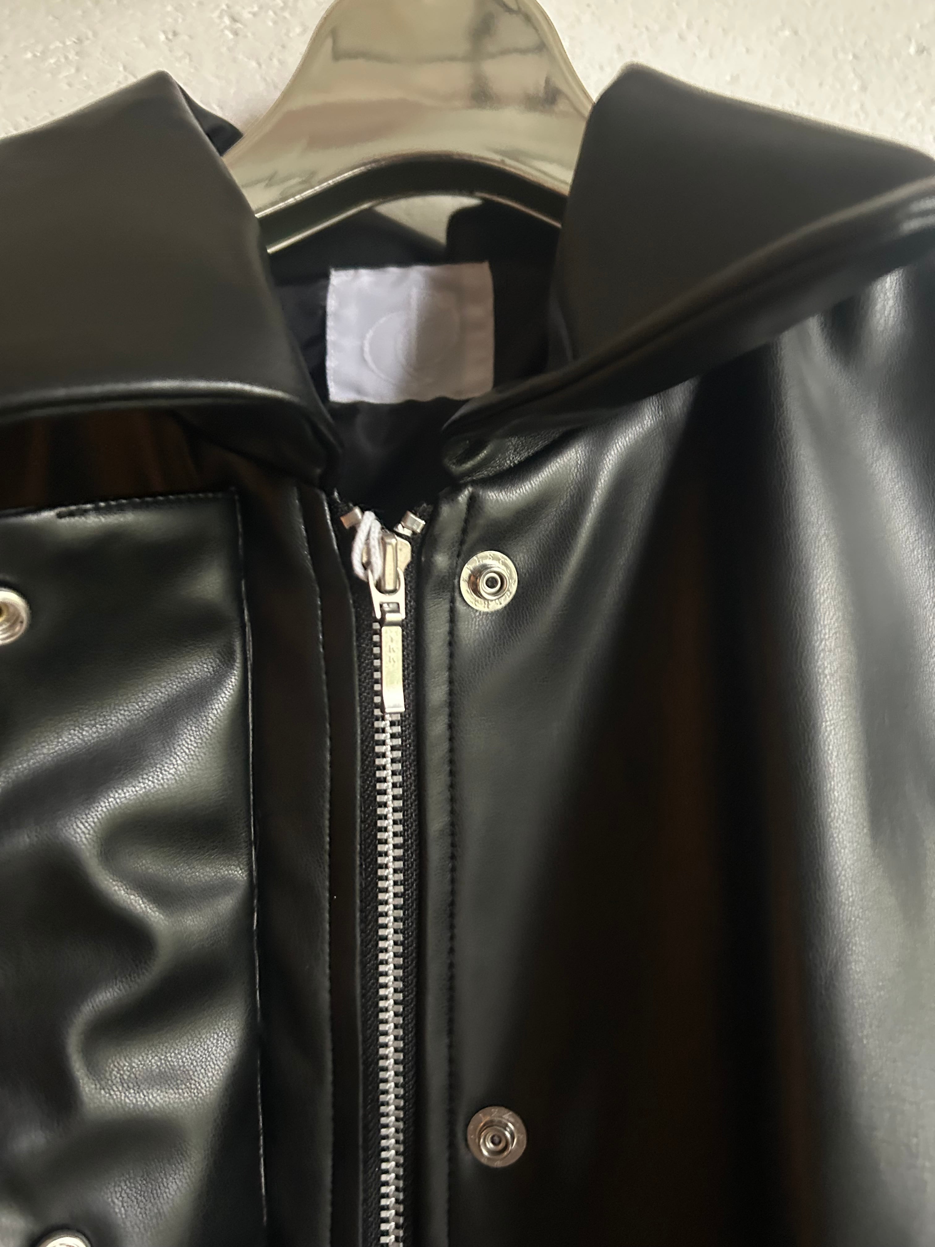 DECO fake leather open jacket | AAR