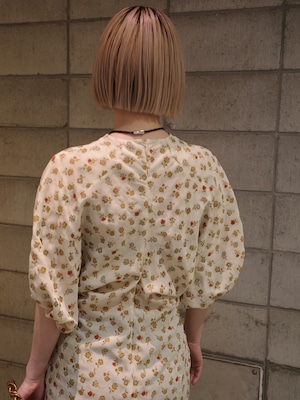 【25SS】Mame Kurogouchi マメ クロゴウチ / Floral Jacquard Volume Sleeves Dress / ワンピース