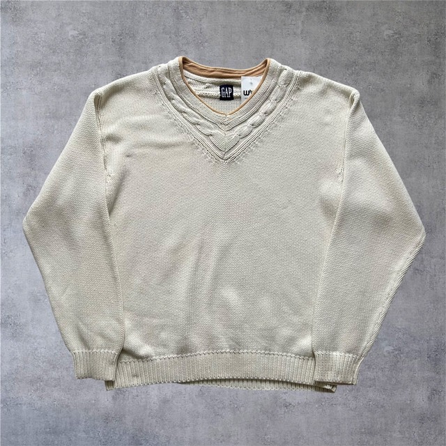 1990s GAP V Neck Cotton Knit【高円寺店】