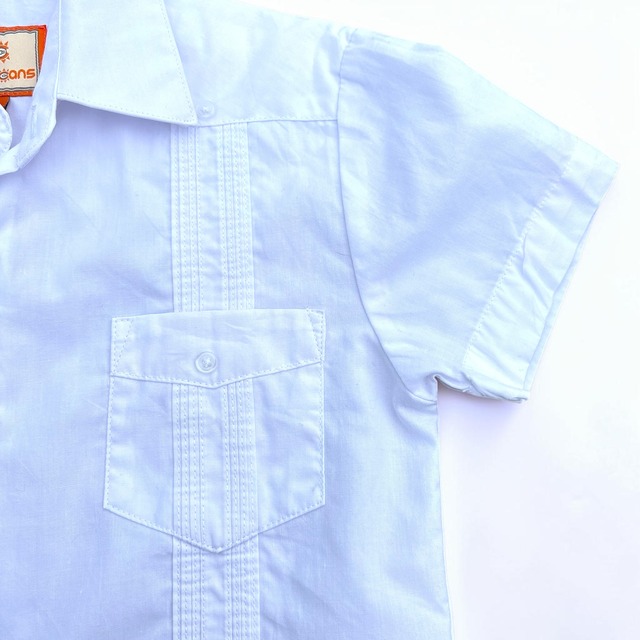 【KIDS】Sun Kids White Guayabera Shirt (Kids 110–120cm / 4–6Y)