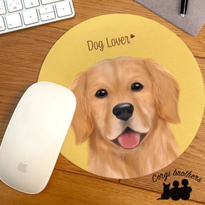 【 ゴールデンレトリバー 水彩画風 毛色1色 】 パステルカラー マウスパッド 犬 うちの子 犬グッズ プレゼント
