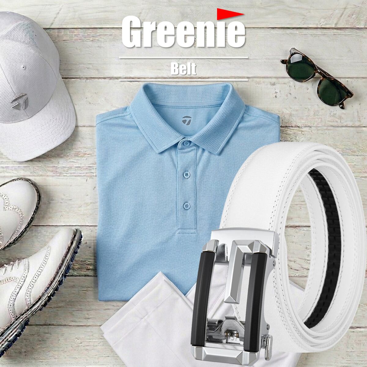 Greenie (グリーニー) ベルト ゴルフ Golf オートロック PUレザー