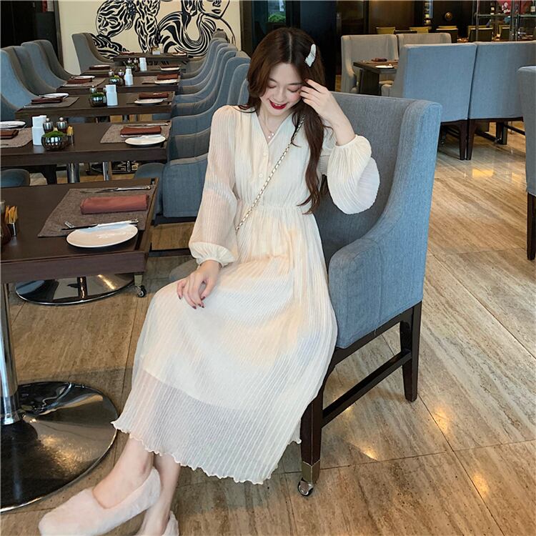 動作確認済 ワンピース ロング丈 長袖 Vネック 花柄 バブルスリーブ ゆったり 大人可愛い きれいめ 最安値購入 Vulkanvegas Optivisiontunja Com
