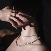 K10 Akoya Baroque Diamond Raw Stone Long Necklace