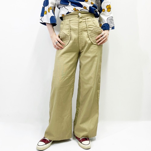 Vintage Polycotton Flared Pants