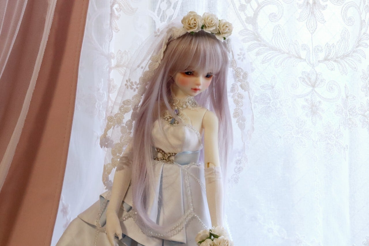 受注生産】白薔薇のベール＆ブーケセット | ハナタバとアイ。 | ドール
