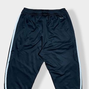 【adidas】トラックパンツ TRACK PANTS サッカー フットサル ジャージパンツ ジャージ下 裾チャック パフォーマンスロゴ プリント スリーストライプ CLIMACOOL アディダス 黒 US古着