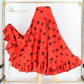 フラメンコ 衣装 チャコット Chacott ペチコート ファルダ スカート ブラック系 レッド系 赤 黒 花柄 フリル 軽い 薄い レッスン 練習着 フラメンコ用 レディース 練習 フラワー 花 薔薇柄 バラ柄 軽量 薄手 花柄スカート ステージ 衣装用