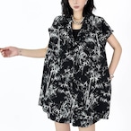 Bamboo print sleeveless suit (ME369)