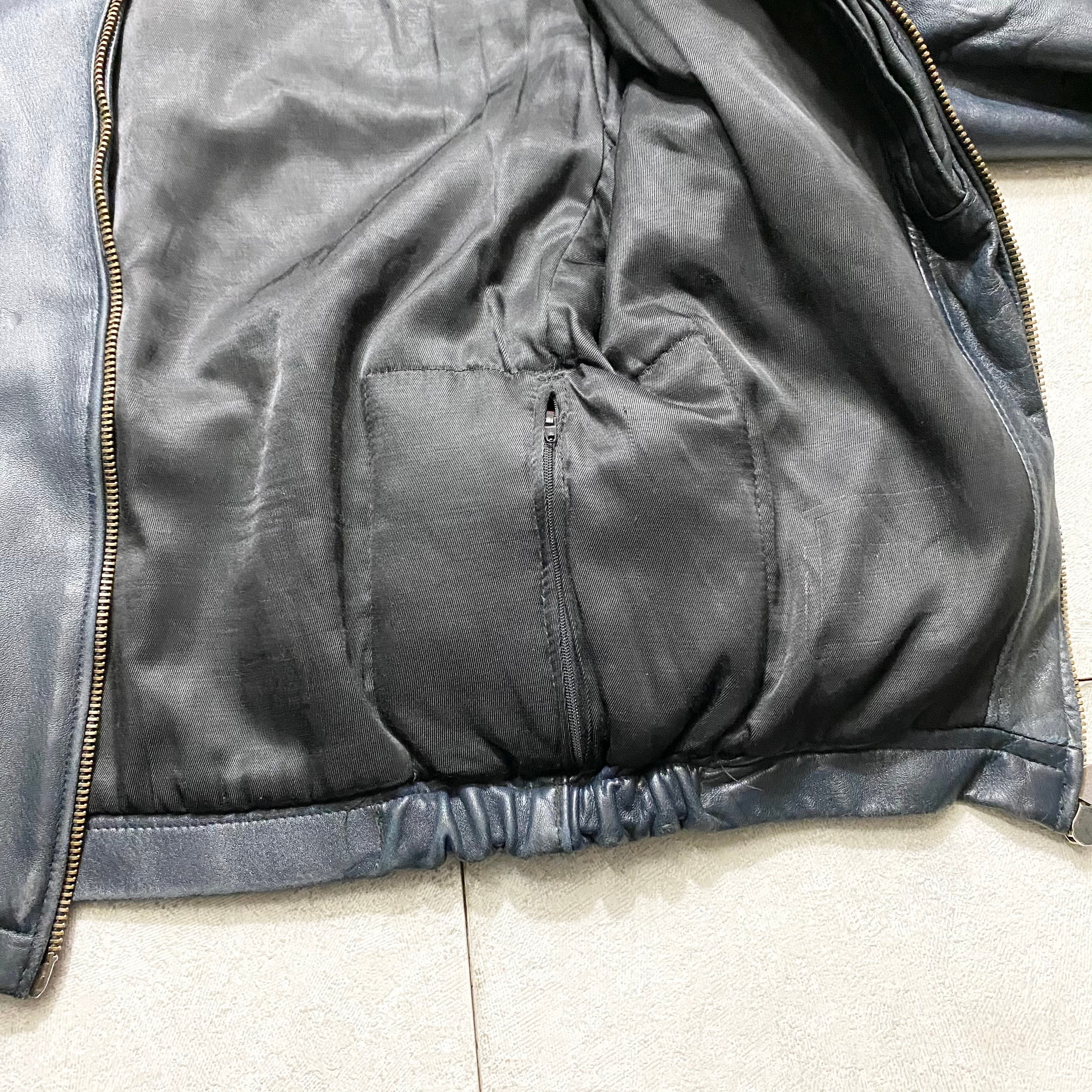 vintage FRENCH AIR FORCE navy color “K6” leather flight jacket
