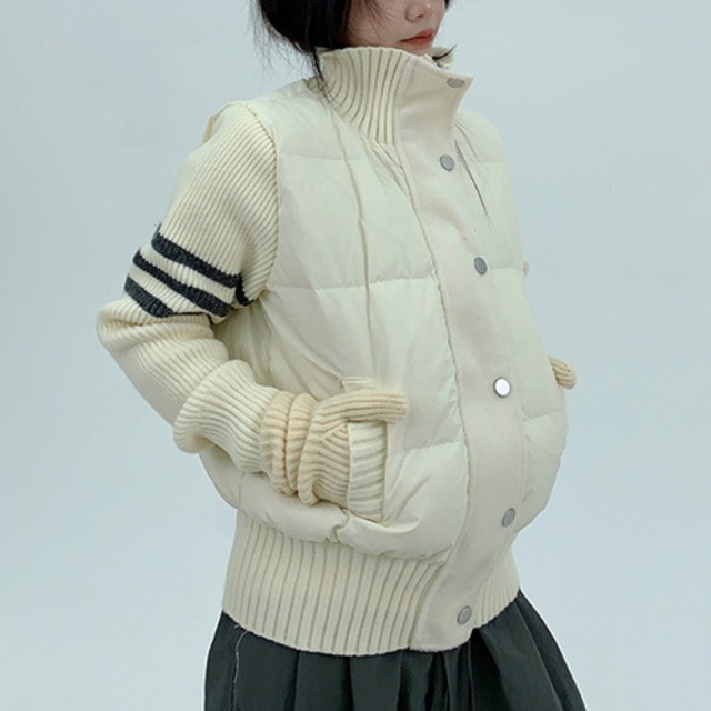 knit sleeve switch jacket　ニットスリーブ切り替えジャケット　J1581