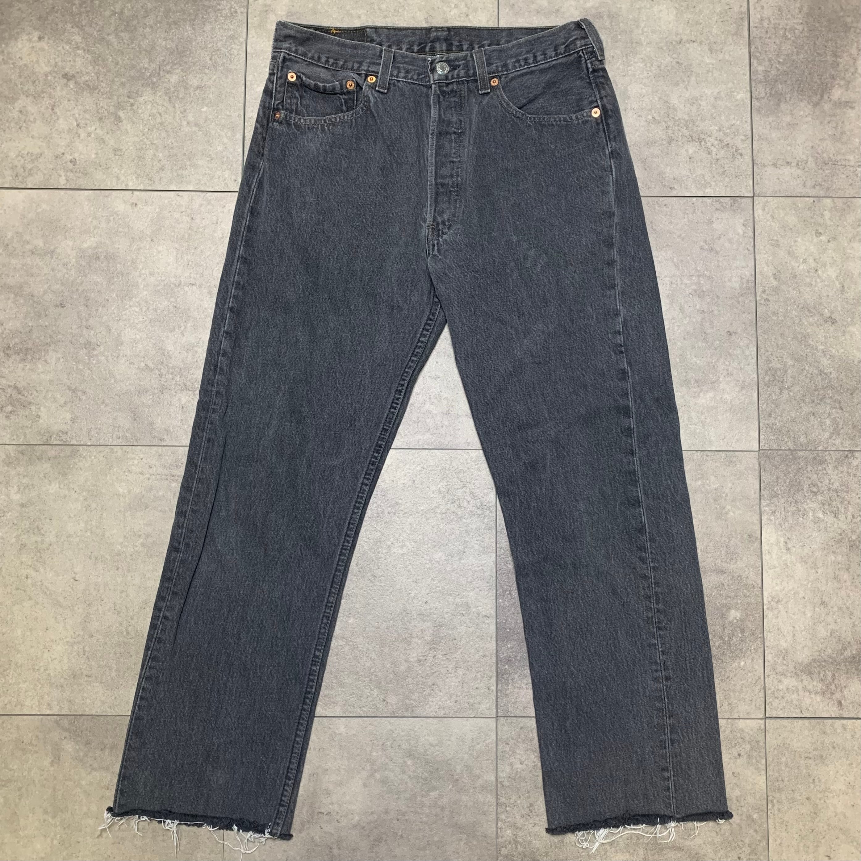 N*n様 92年 先染め ブラック Levi's 501 ビンテージ USA製 USA製 90s Levi's 501 ビンテージ ブラックデニム 32×32 刻印501 90