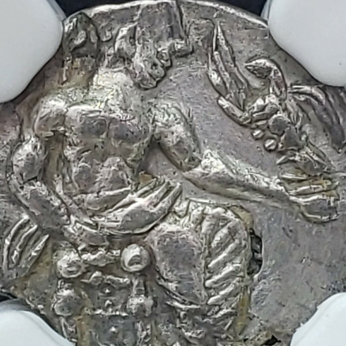【真正模倣貨!】古代 ギリシャ キリキア タルソス 銀／銅貨 c380-374/3年 BC NGC AU 準未使用 オボル アンティーク コイン 古銭