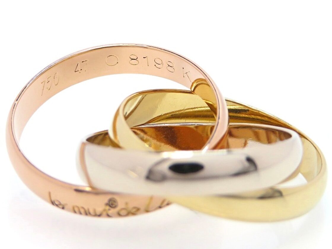 Cartier カルティエ トリニティリング スリーカラー XS 52号 K18YG/WG  