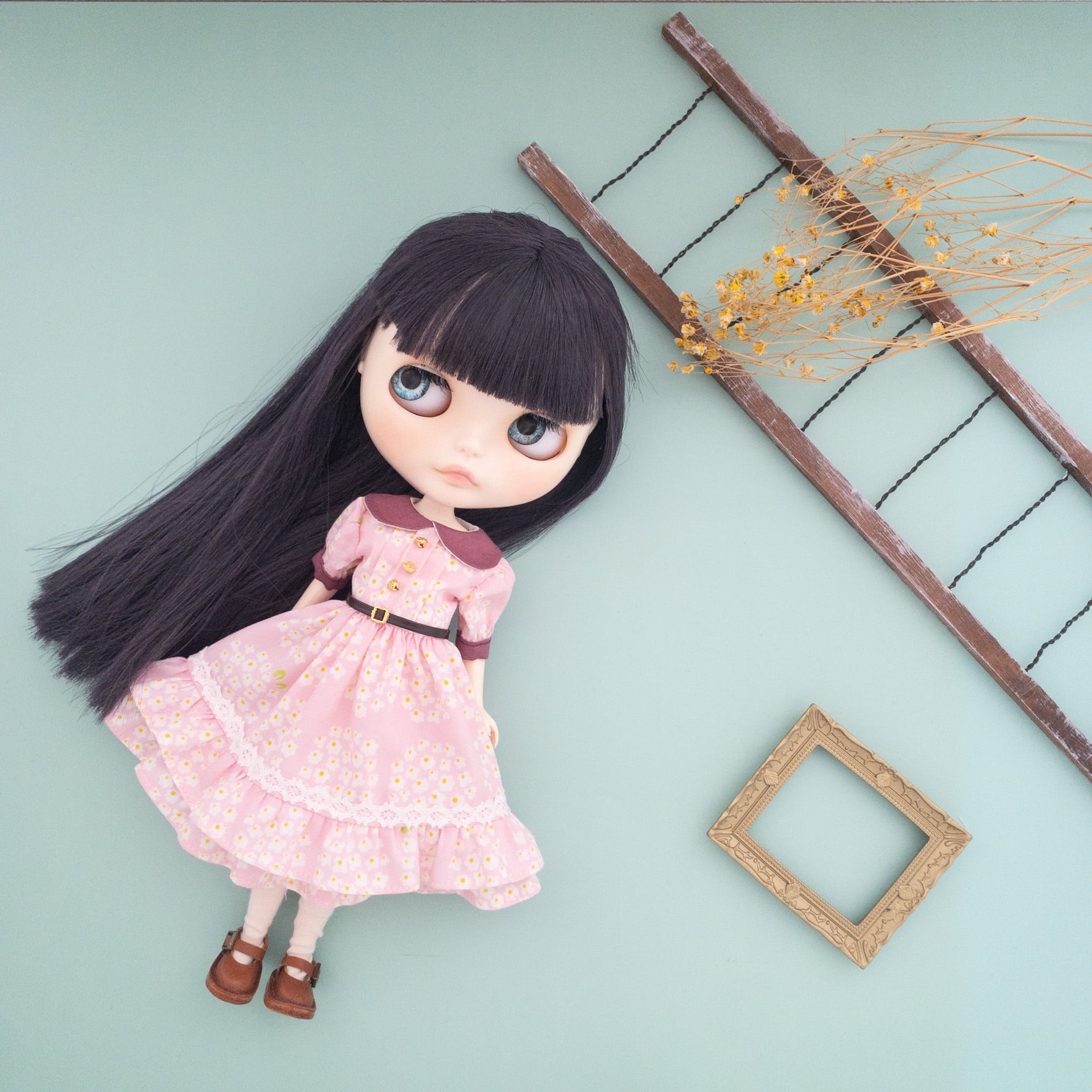 ♡ブライス Blythe アウトフィット ワンピース 紅茶染 込めれ 