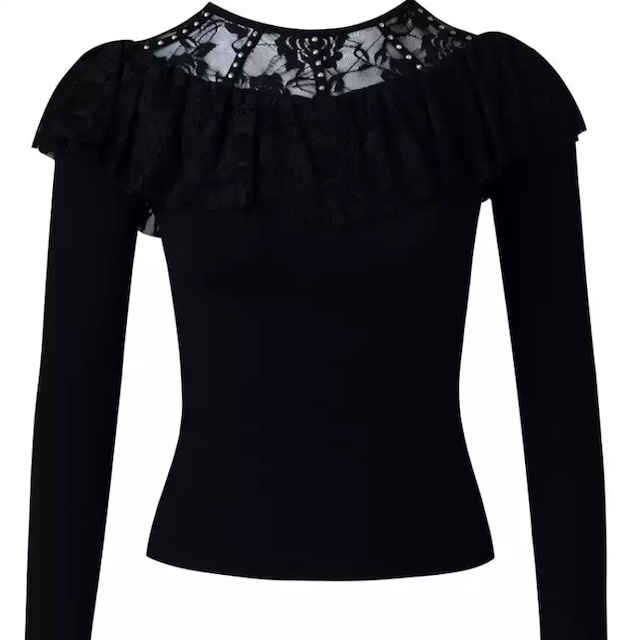 レースデザイン ロングスリーブ カットソー ds1244