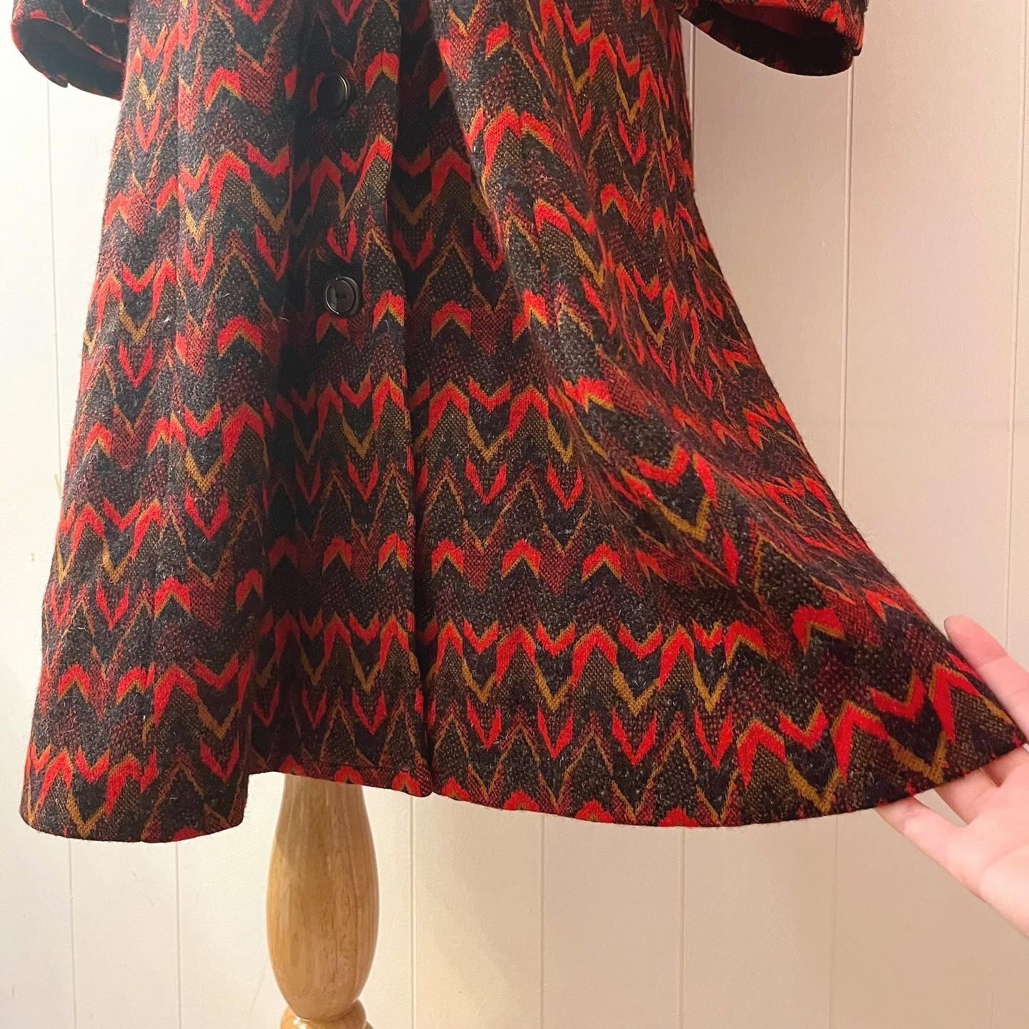 70s jacquard knit coat