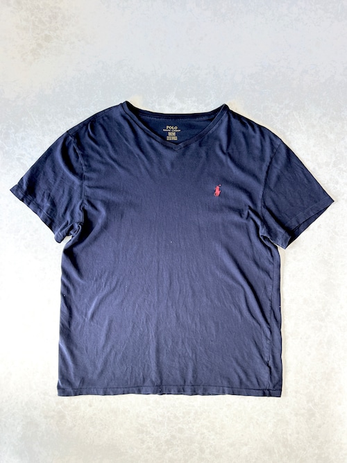 Polo Ralph Lauren ポロ ラルフローレン ネイビー Vネック ポニー刺繍 Tシャツ