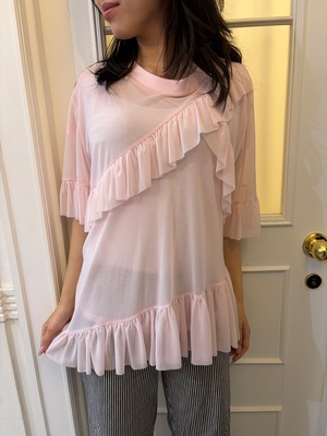 Sister jane/ Vintage frill pink tops. (O)