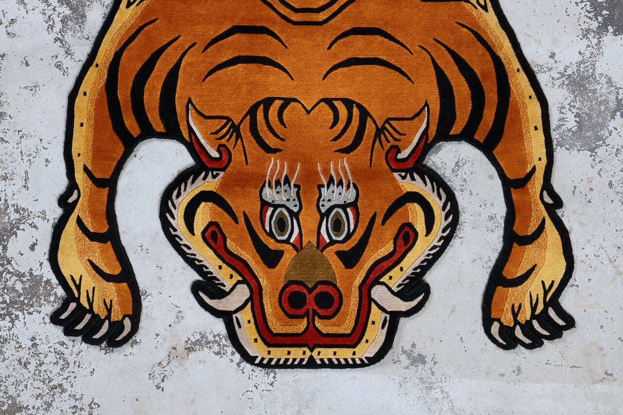 【お値下げ】チベタンタイガーラグ　Lサイズ　ウール　slowtiger Tibetan Tiger Rug 《Lサイズ•プレミアムウール320》チベタンタイガー