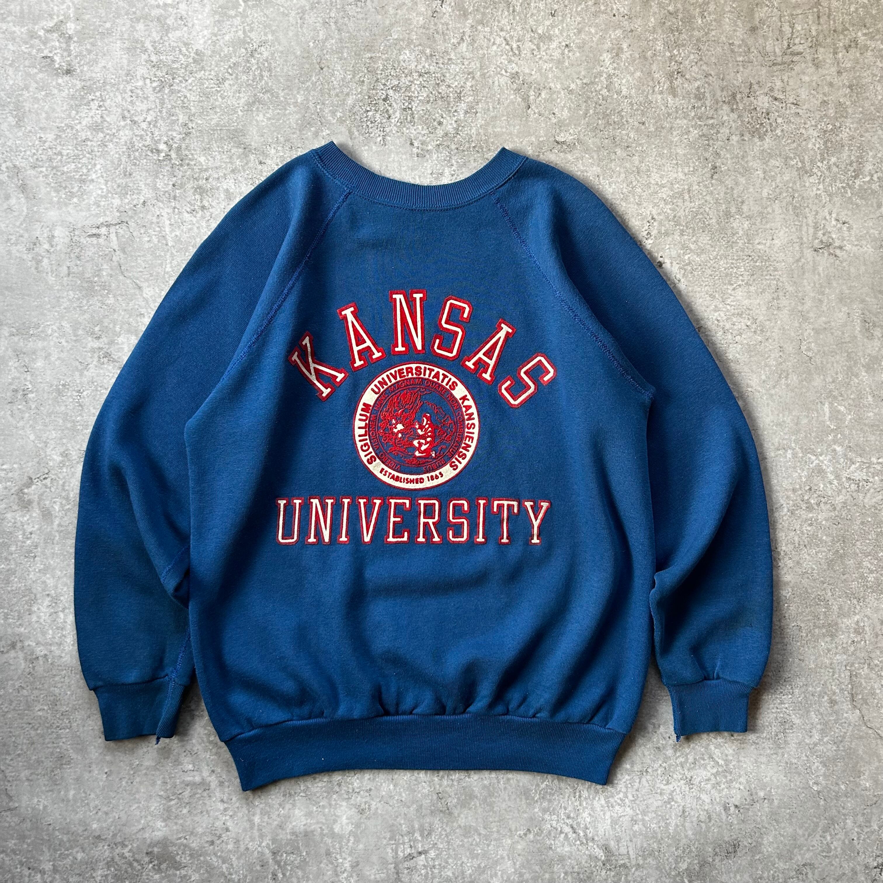 80s  スウェット　USA製　ロゴ　リメイク　ボロ　短丈　茄子紺 80s h.wolf&sons カレッジロゴスウェット USA製 ネイビー M | Pay ID