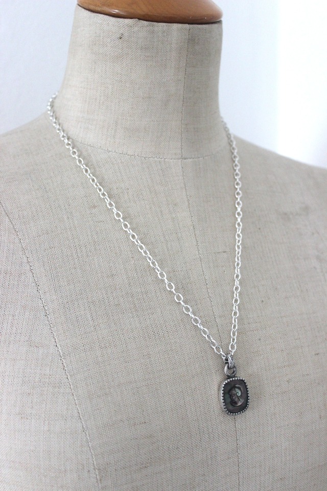 Black Mother of Pearl Cameo Necklace