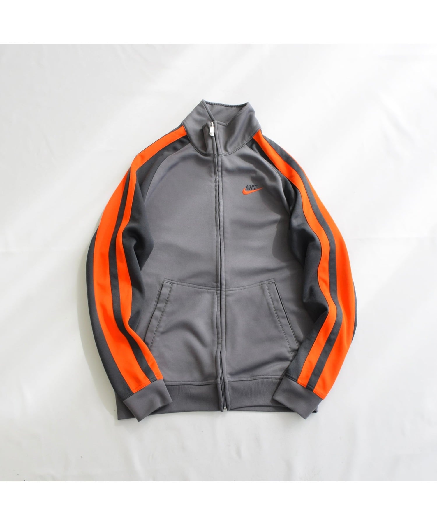 00s  トラックジャケット　グレーオレンジ　L 00年代 adidas アディダス トラックジャケット ジャージ サイドライン