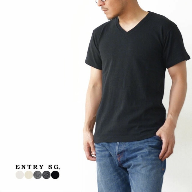ENTRY SG [エントリーエスジー] ADONIS [T161V2]  Vネック半袖・Tシャツ・アドニス・吊り編み機Tシャツ　とても着心地の良いTシャツ / MEN'S[STANDARD]