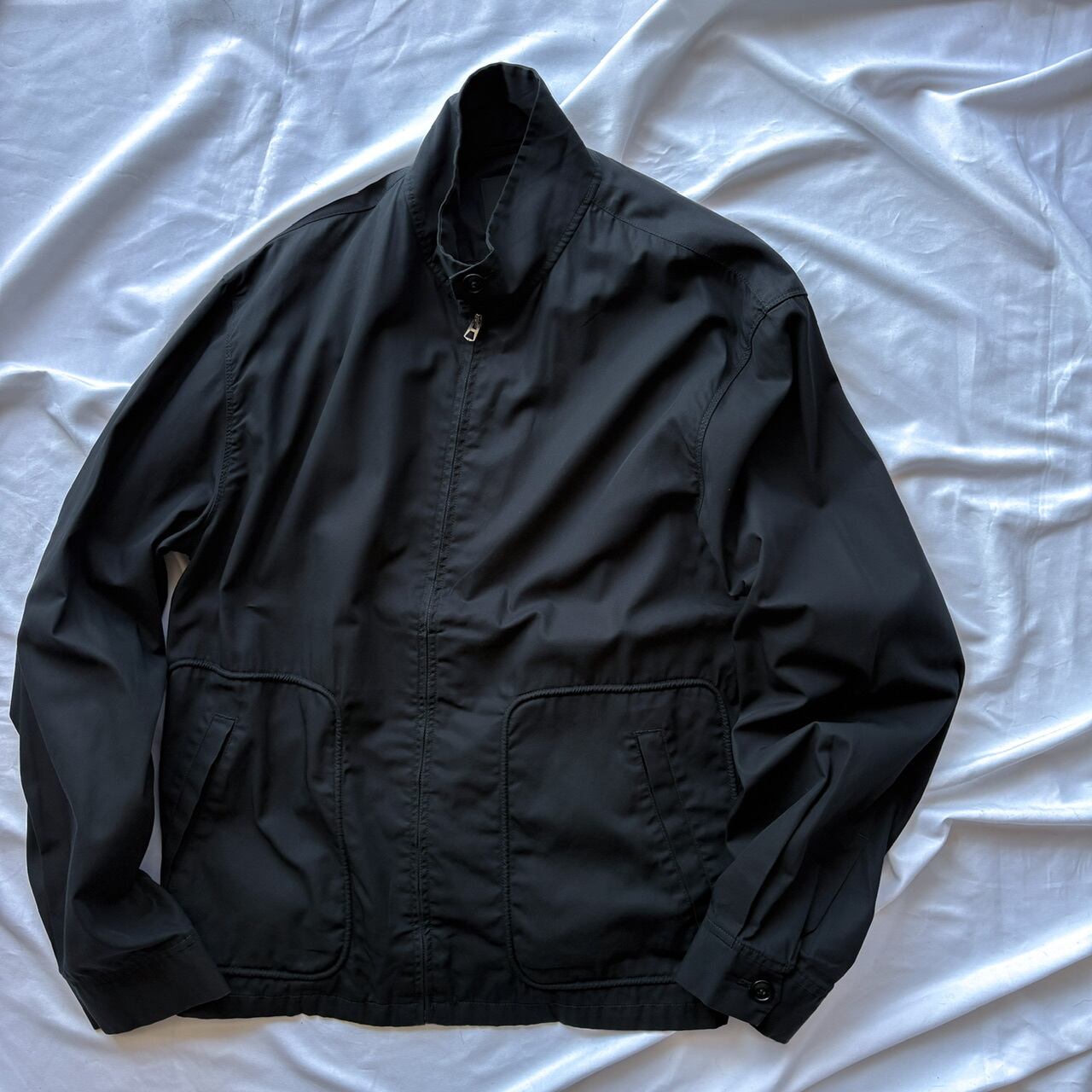 NICOLE FARHI Black Cotton Harrington Jacket | jose