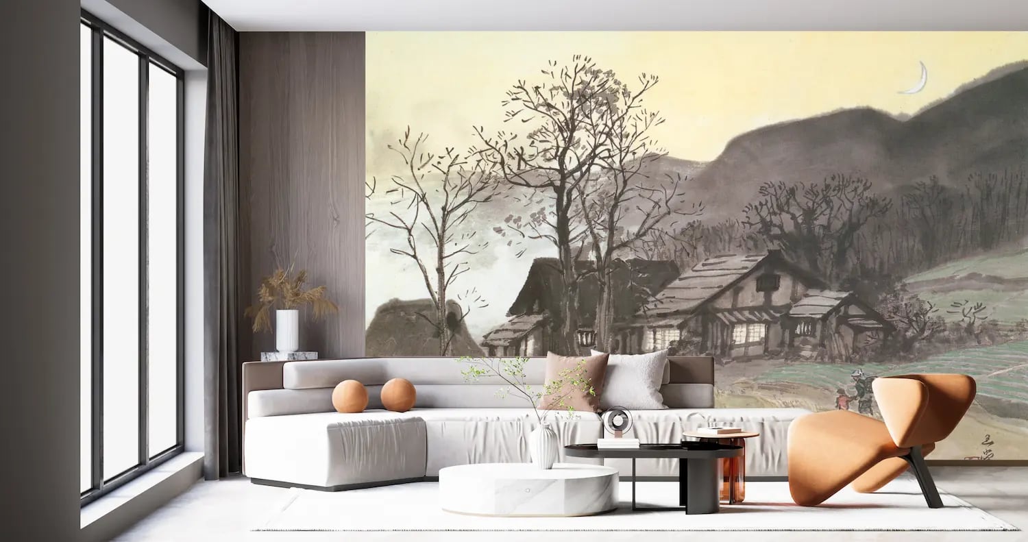 小村雪岱 見立寒山拾得(制作年不明) 壁紙アート | 噂の宝珠堂