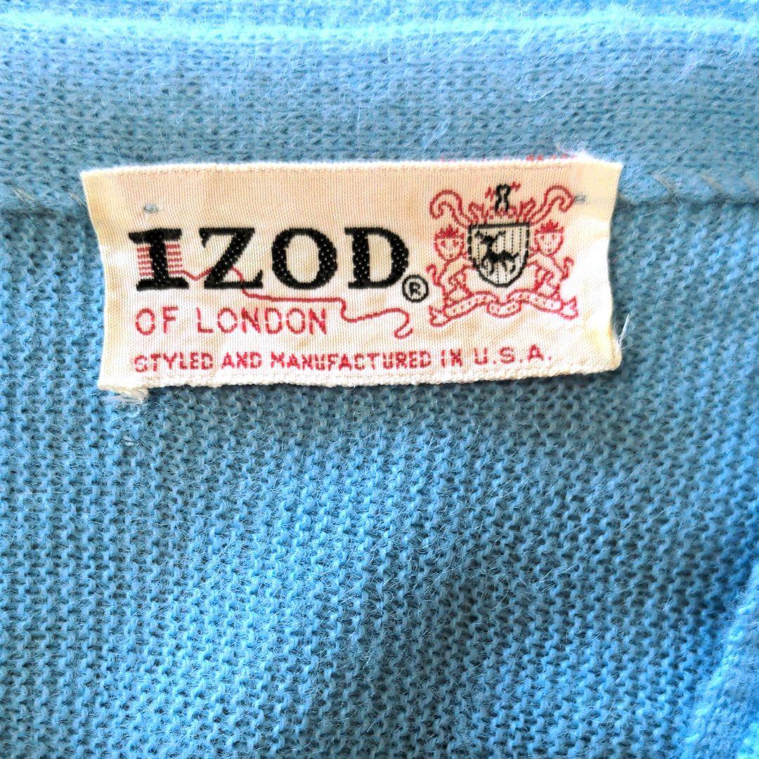 希少カラー ブラック 60s IZOD 糸巻きタグ アクリルカーディガン