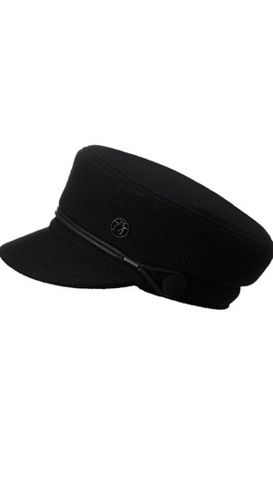 MAISON MICHEL -NEW ABBY-black wool sailor cap