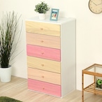 オシャレに可愛く収納 リビング用ハイチェスト 6段 幅60cm 天然木 桐 日本製