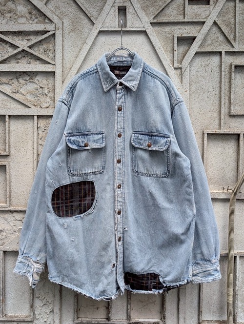 "FADED GLORY" lining check repair denim jacket
