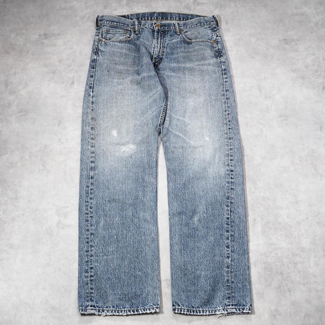 リーバイス569 Levis W34 ワイド バギー 青 古着 ヒゲ 21494