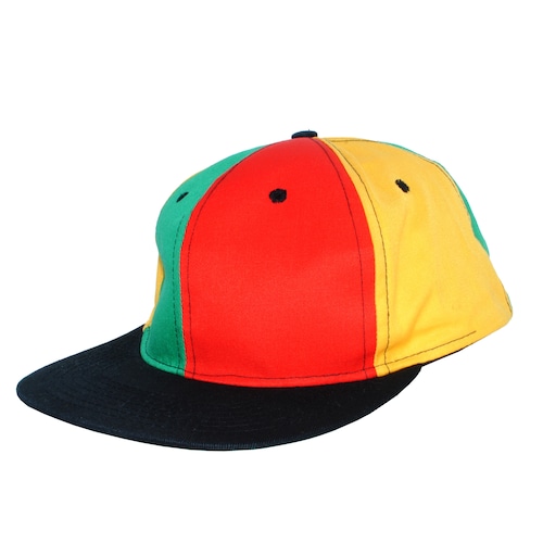 90s rasta color 6 panel snapback