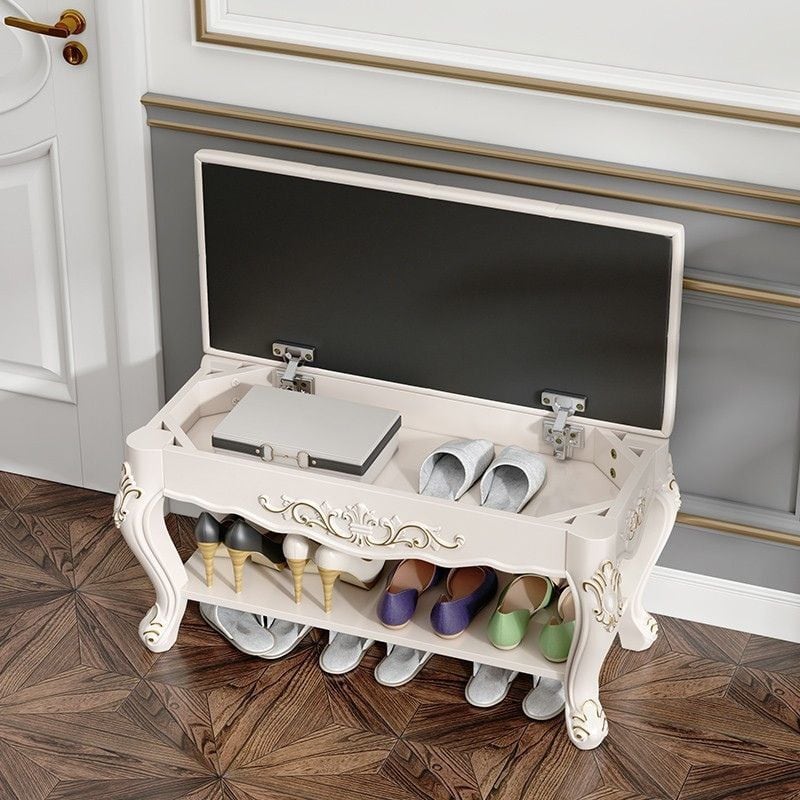 玄関ベンチ 収納付き スツール 北欧 ヨーロッパ インテリア シューズ