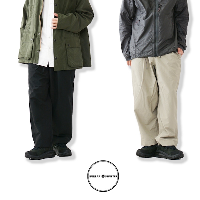 BURLAP OUTFITTER [バーラップアウトフィッター] WIDE TRACK PANT [BO060081] ワイドトラックパンツ・ナイロンパンツ・9分丈・ルーズシルエット・ルーズパンツ・アウトドア・キャンプ・スポーツ・MEN'S [2024SS]