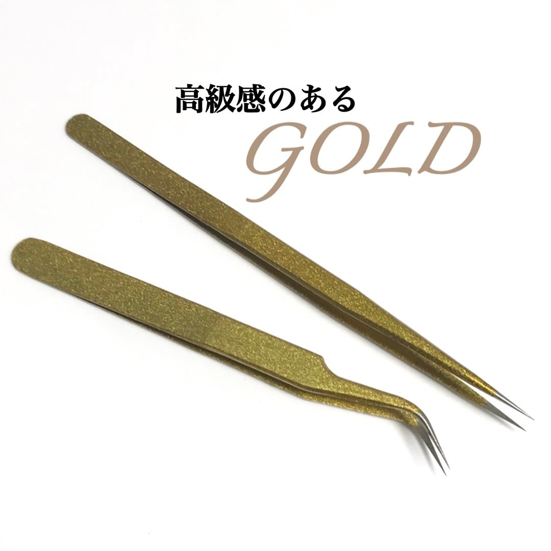 珍しいゴールド ツイザー(ピンセット)2本セット | nail-riche 珍しいゴールド ツイザー(ピンセット)2本セット | nail-riche