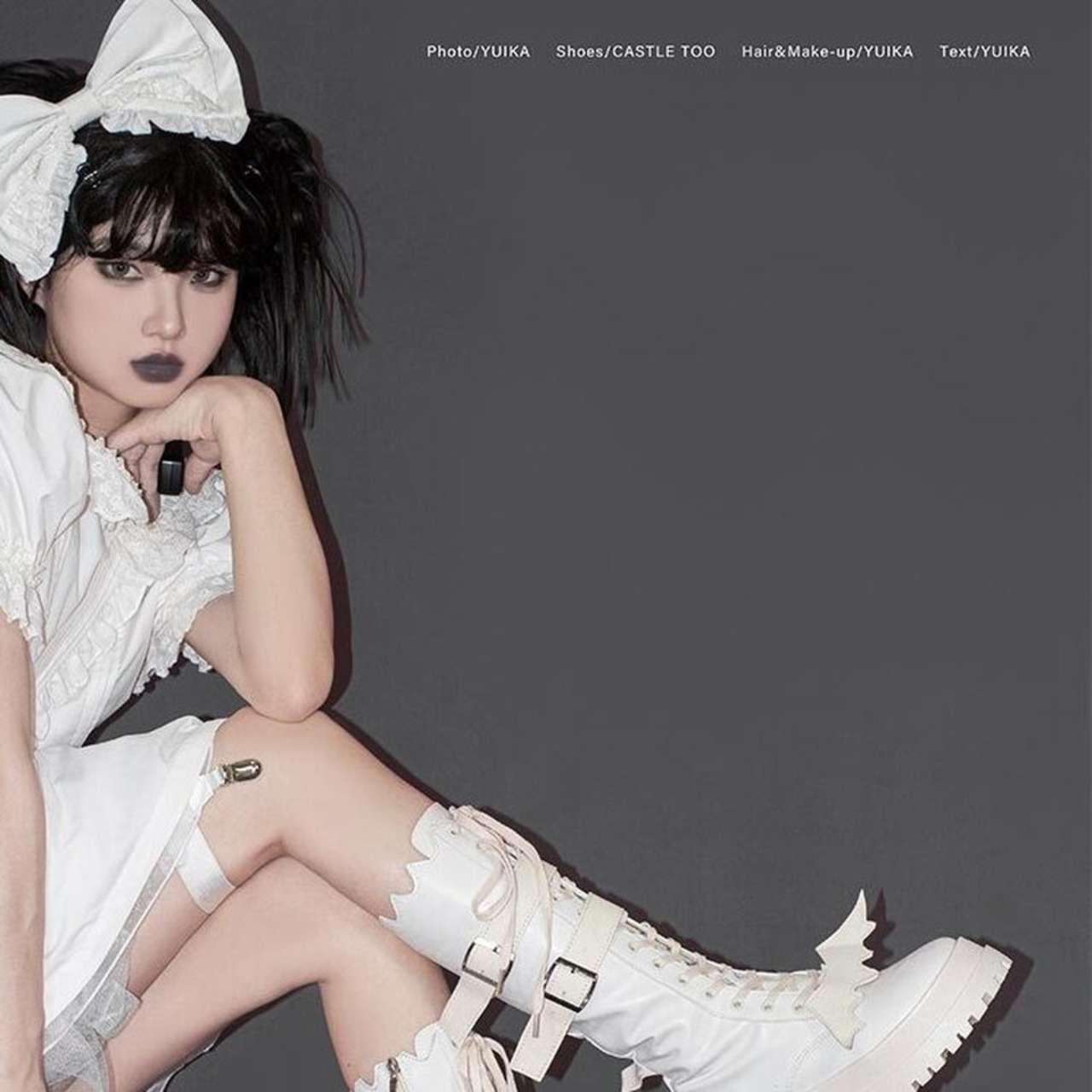 ロリータ ゴスロリ ロングブーツ 選べるデザイン コウモリ バット  