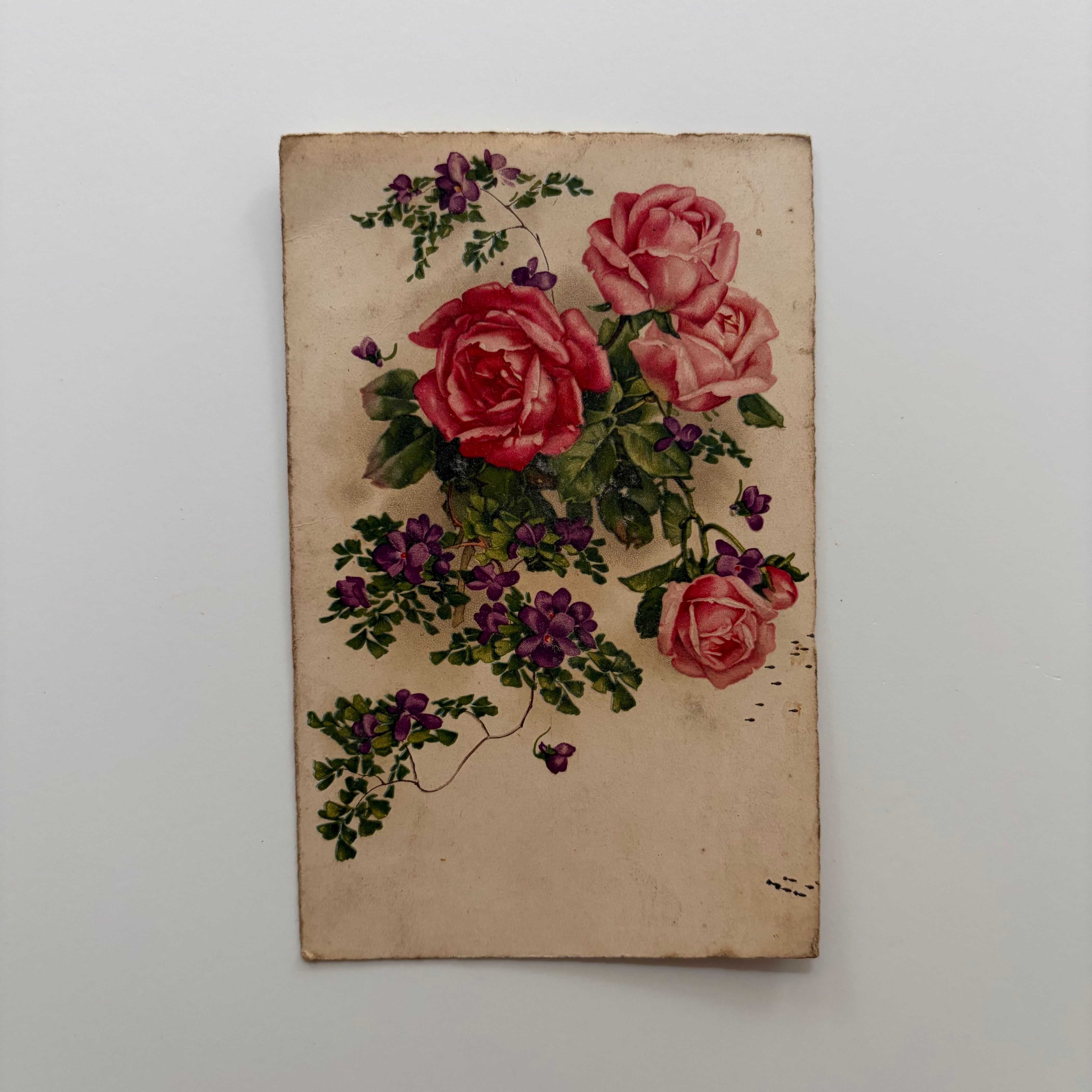 イギリスアンティークポストカードアルバム　薔薇好きさんへ　フランスアンティーク 薔薇とスミレのポストカード｜フランスアンティーク | ヨーロッパ