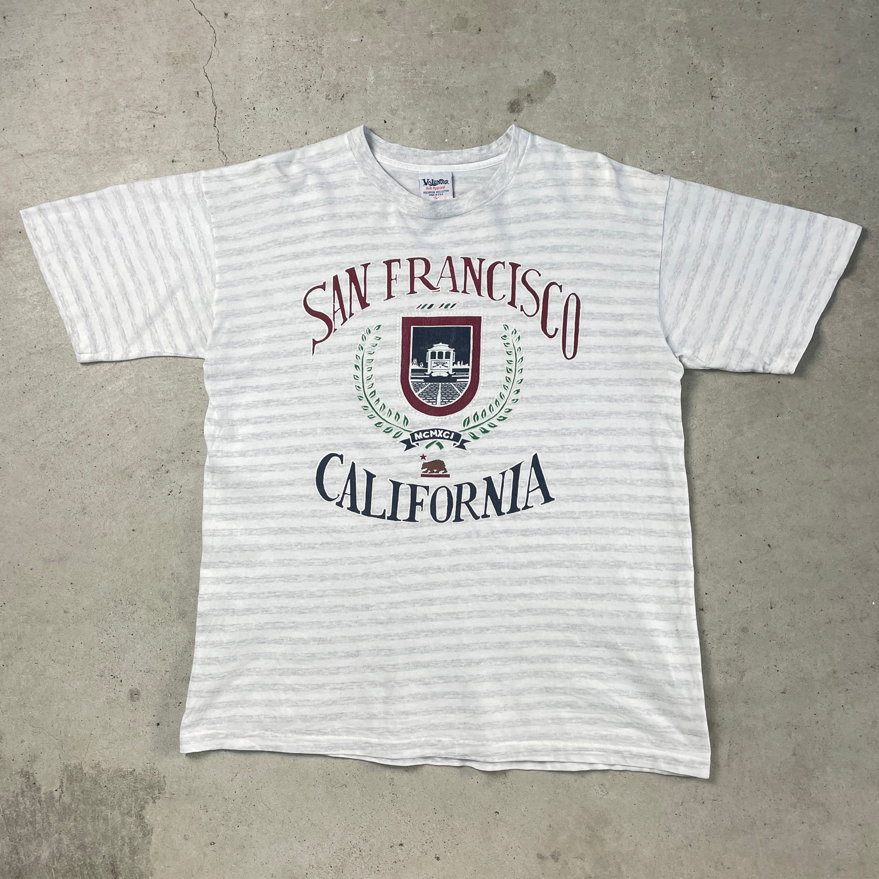 90年代 USA製 SAN FRANCISCO スーベニア プリント ボーダーTシャツ