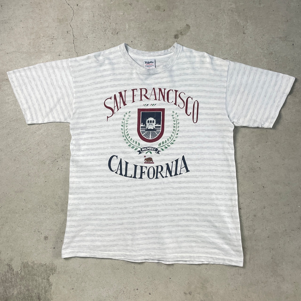 90年代 USA製 SAN FRANCISCO スーベニア プリント ボーダーTシャツ 