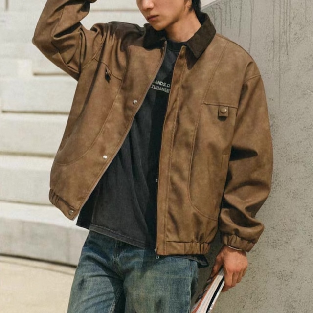 Retro collar casual blouson 1220