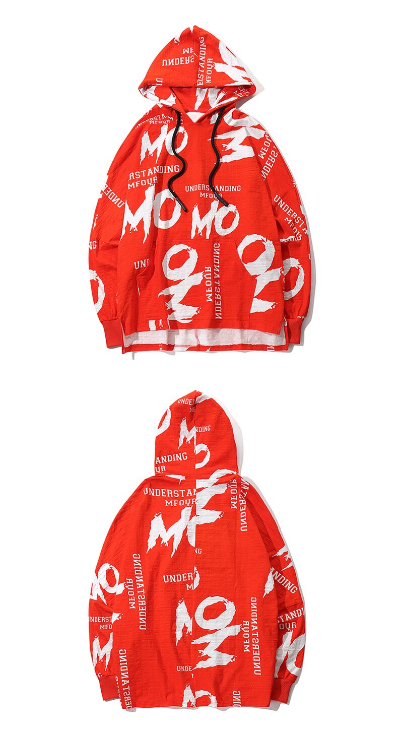 全2色 パーカー 総柄 カジュアル ストリート フード付き | WSCORE