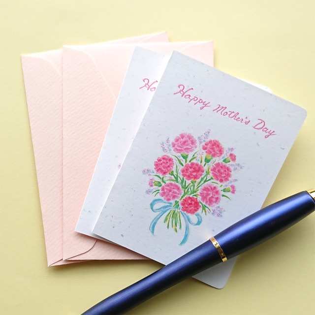 母の日 ミニメッセージカード「ありがとうの花束」 ２枚入