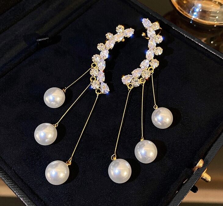 パール タッセルピアス 大人 おしゃれ かっこいい アジアン